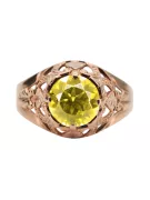 Žlutý Perydot Původní vinobraní 14k vinobraní kroužek vinobraní Vrc080r